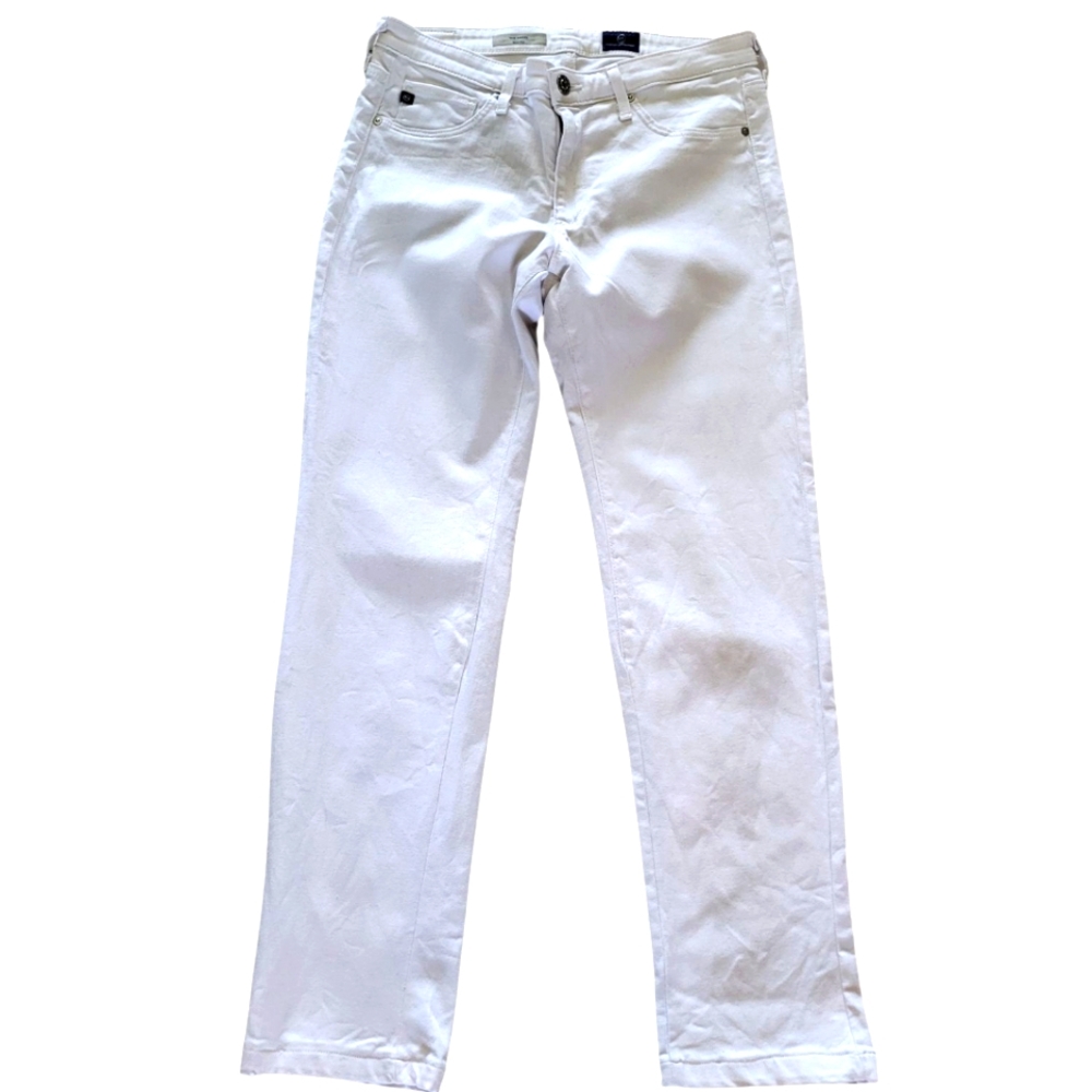 16. Adriano Goldschmied The Angel Boot Cut White Straight-Leg Jeans 29R